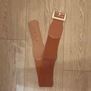 Tan Belt with Gold Buckle